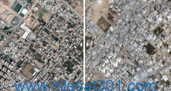 صور فضائية لمناطق في غزة قبل وبعد الغارات الإسرائيلية
